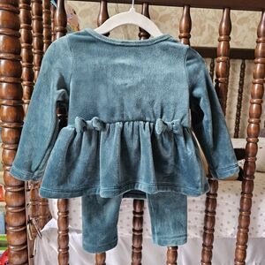 Baby Girl Velvet Teal Holiday Set